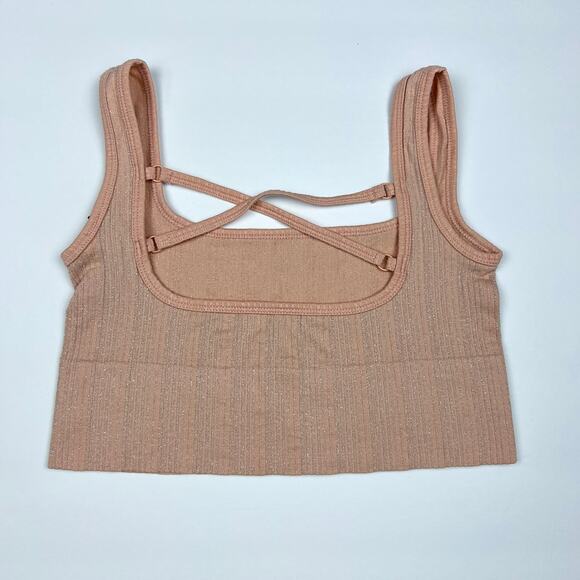 Out From Under Bralette Seamless Pink Metallic Coquette Lounge Balletcore Pastel - Picture 2 of 6